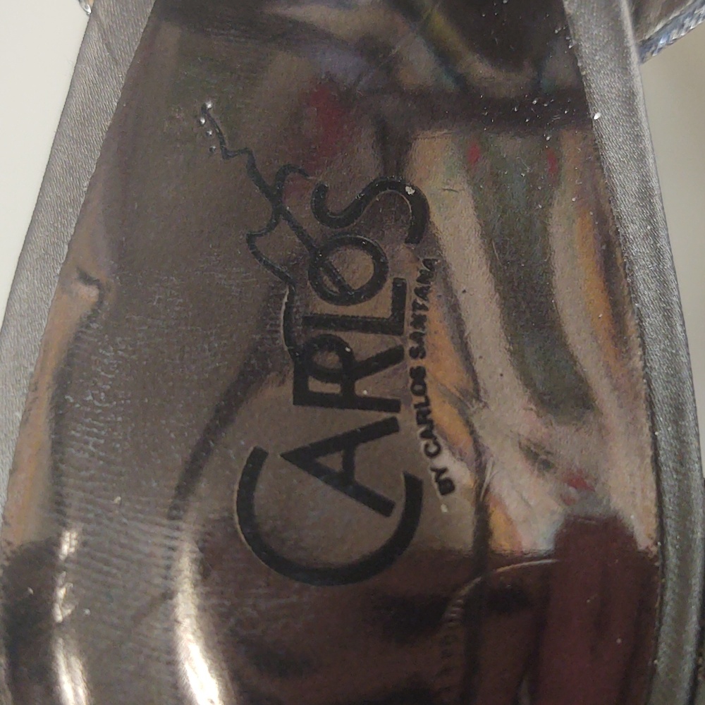 Carlos Santana Metallic Silver  Strappy Heels Size 9 - Picture 6 of 7